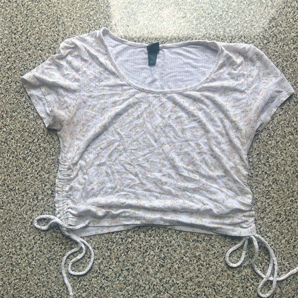 Women's White Ruched Top